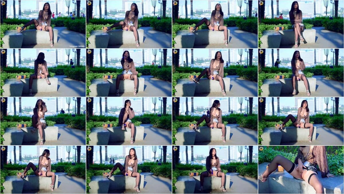 Petite Asian Hottie Toys Tight Wet Pussy Public Park - Amateur
