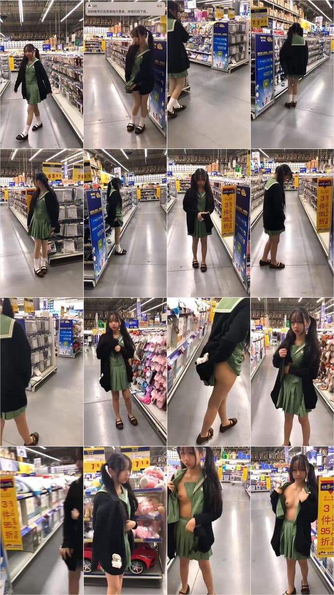 Petite Asian Schoolgirls Flash Panties Ass Supermarket Aisles - Amateur